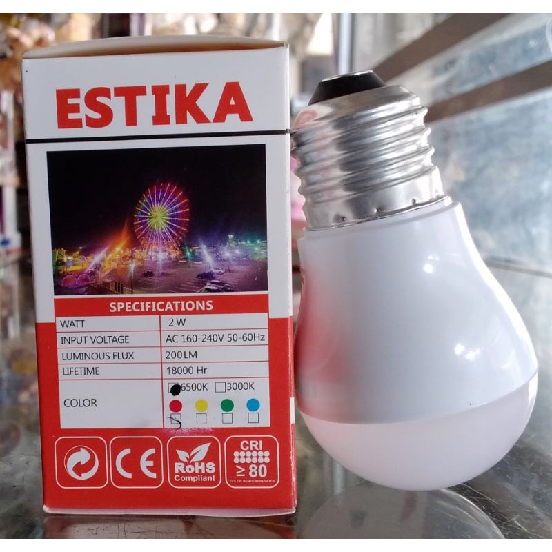 ESTIKA Lampu LED Warna 2 Watt - Lampu Hias/Lampu Tidur