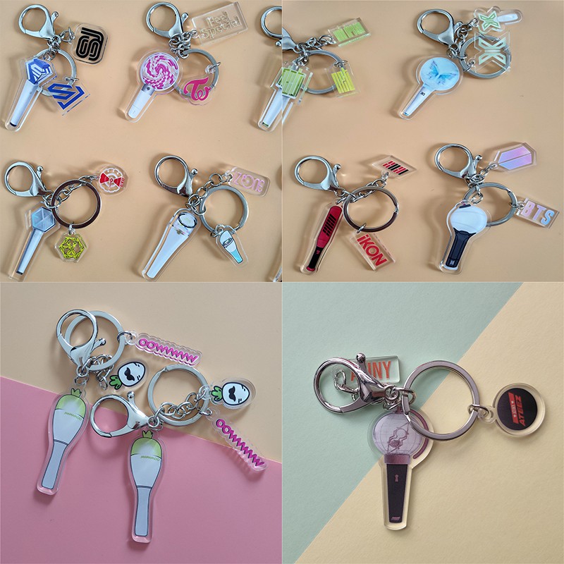 KPOP BTS BLACKPINK TWICE RedVelvet ATEEZ StrayKid IU SJ Keychain EXO GOT7 NCT Key Ring Bag Pendant