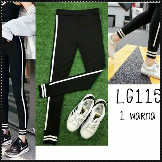 LG115 ONE LIST PANTS celana  panjang legging training  