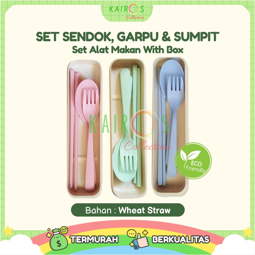 Set Alat Makan Anak Sendok Garpu Sumpit Anak Kotak Box