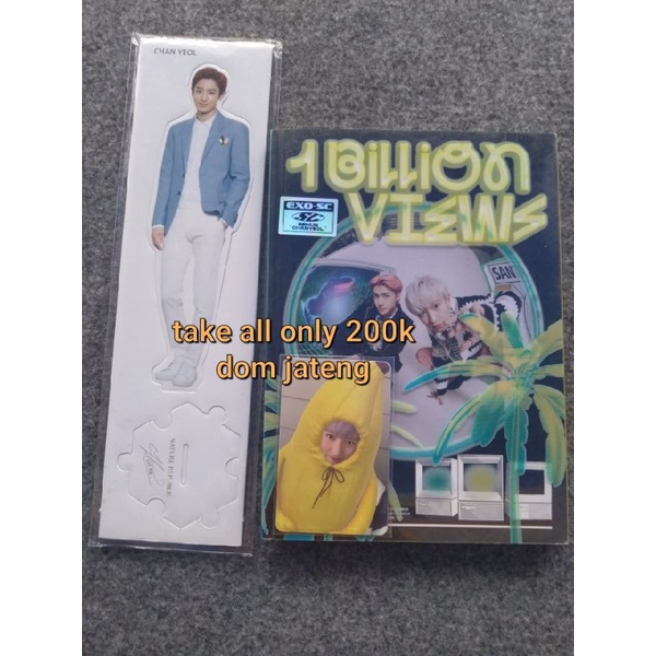 photocard chanyeol banana+ album sc paradise+ standee natrep