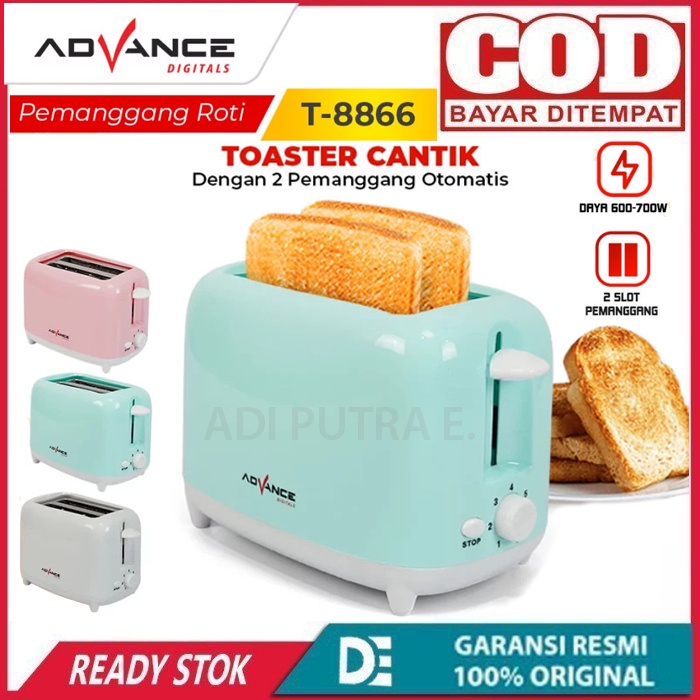 Advance Toaster Roti Pop Up T-8866 / T8866 / T 8866 Pemanggang Roti Listrik/Elektrik sandwic Maker