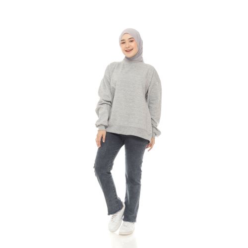 Sweater Oversize Wanita Licious Grey Misty