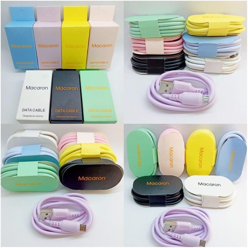 KABEL DATA MACARON MICRO USB / TYPE C FASH CHARGING WARNA WARNI