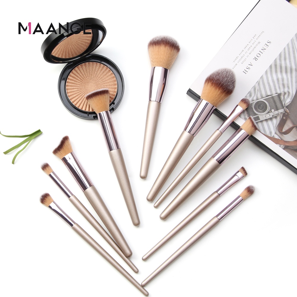MAANGE 10pcs/set Cosmetic Brush Makeup Brush Set Multifunction   Beauty Tools For Eyes/Blush/Powder/Foundation/Concealer