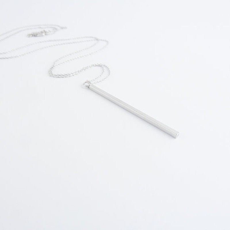 【COD Tangding】New Fashion Simple Necklace Long Chain Charm Bar Necklaces Pendants Women Gift