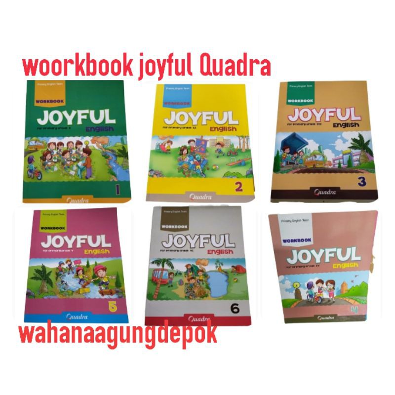 Harga satuan buku bahasa Inggris workbook joyful  English Quadra kelas 1,2,3,4,5,6