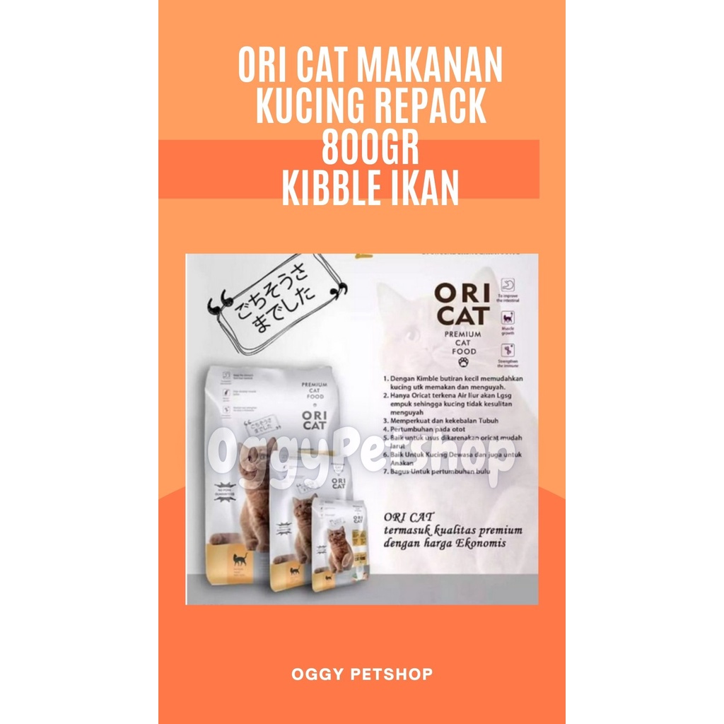 Makanan Kucing ORI CAT ADULT Kibble Ikan/Kotak Kemasan 800g | ORICAT ADULT BAIM