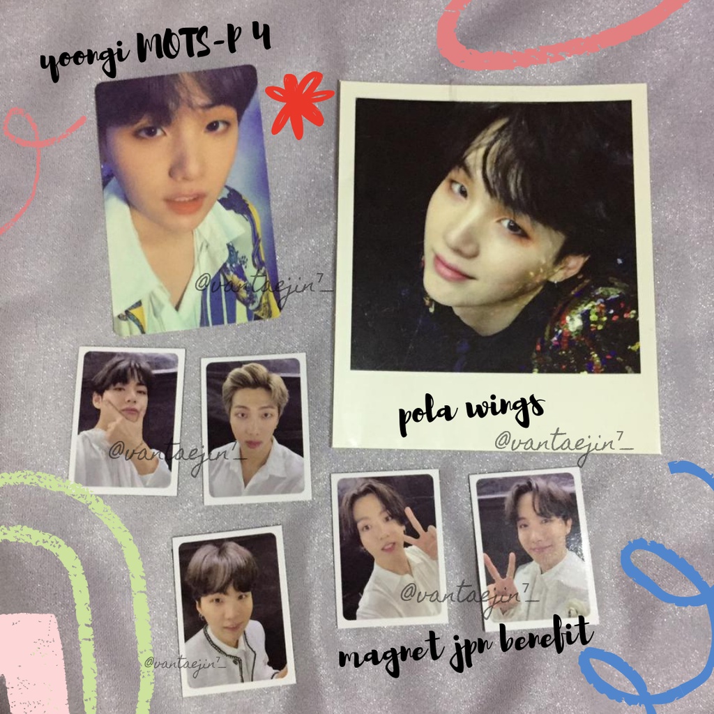 [READY] OFFICIAL PHOTOCARD YOONGI PERSONA 4; POLAROID WINGS | BENEFIT JP MAGNET RM,JK,JHOPE,SUGA