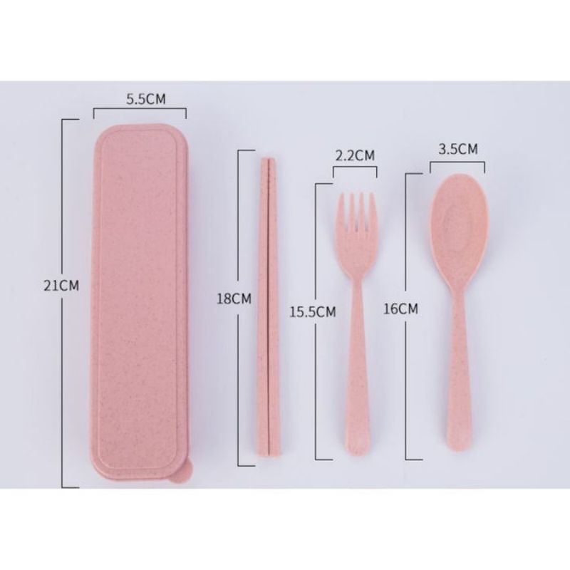 sendok garpu sumpit set sendok set jerami