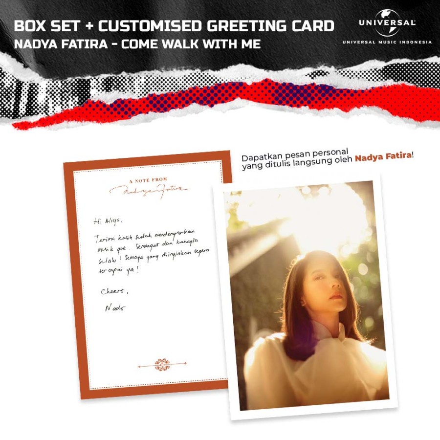 Universal Music Indonesia - Nadya Fatira &quot;Come Walk With Me&quot; Box Set + Customised Greeting Card