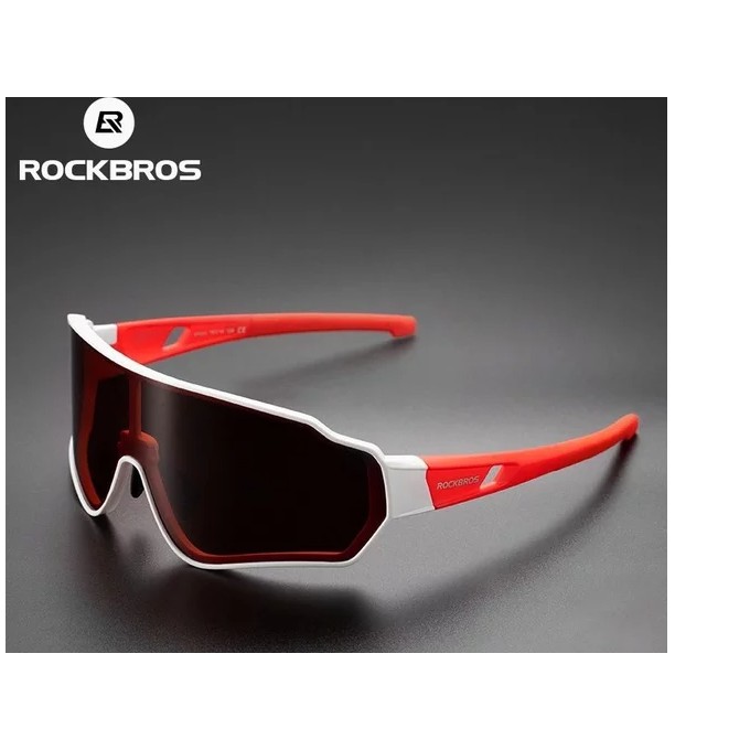 ORIGINAL Kacamata sepeda ROCKBROS lensa mirror Red Polarized - Kacamata Gowes untuk minus