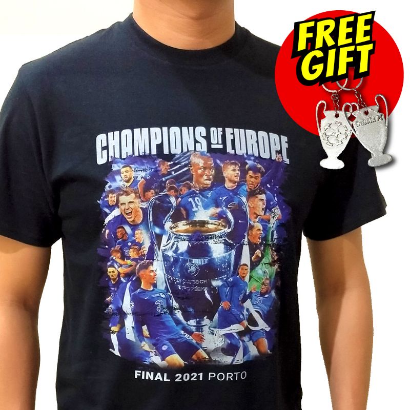 Baju Kaos Tshirt Chelsea UCL Champions 2021