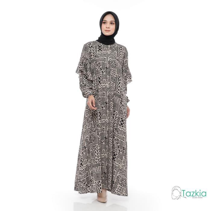 Dilla ID Tazkia Gamis Wanita Original | Camila Dress Coklat | Tazkia Hijab Store - Cokelat