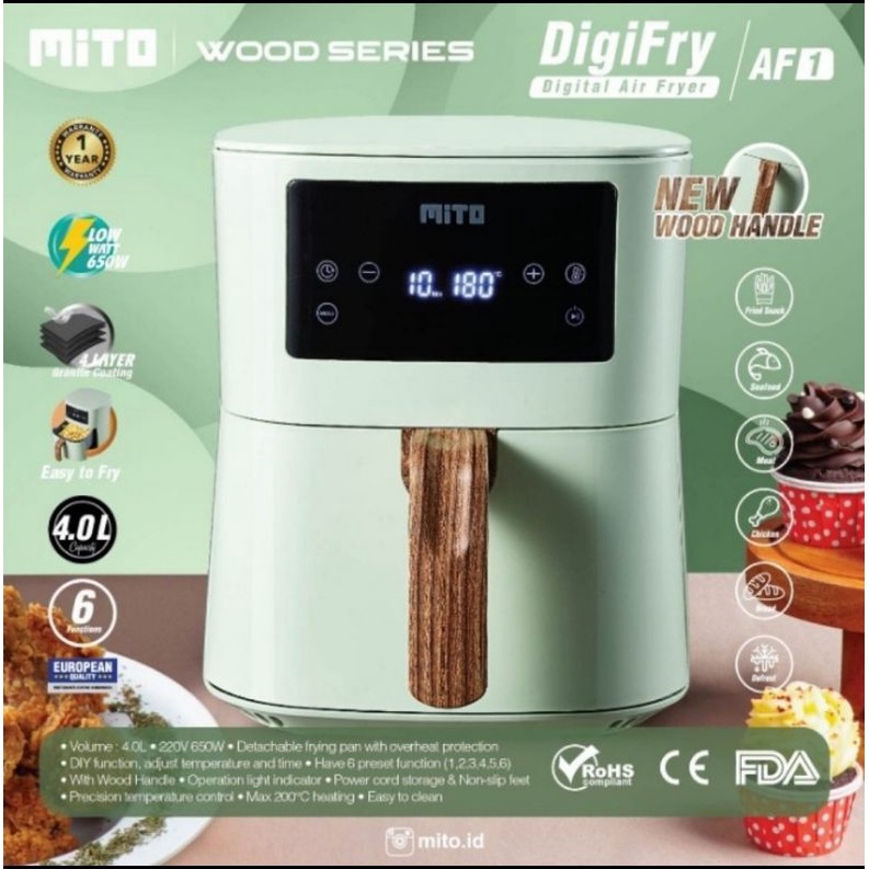 MITO Digital Air Fryer 4 Liter AF 1 - Low Watt - Goreng Tanpa Minyak