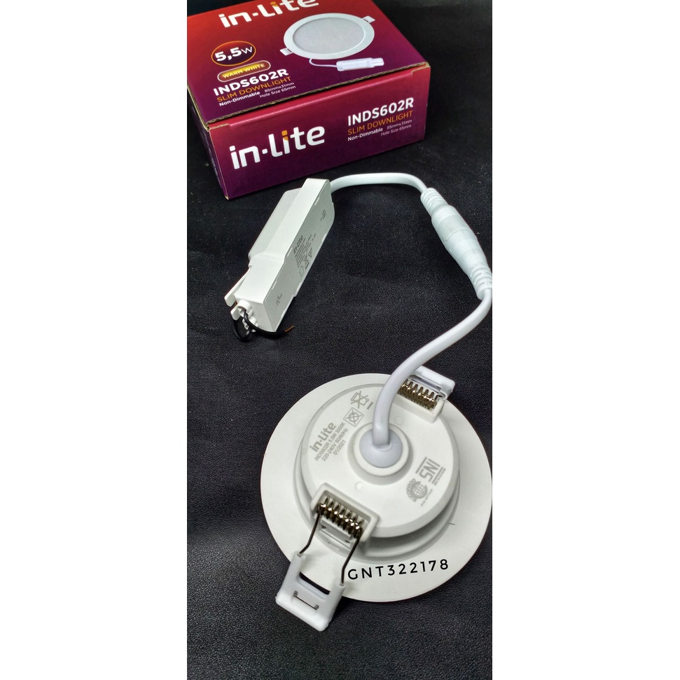 Led PanelInlite / In-lite Downlight COB Slim 5,5 Watt Bulat - Warm White