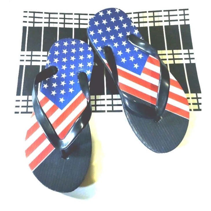 SANDAL JEPIT PRIA AC MOTIF BENDERA ( A 12 )