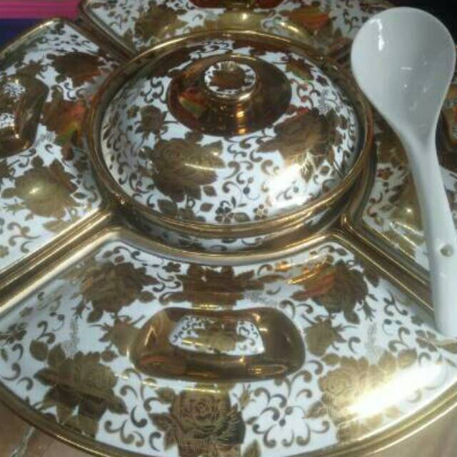 Prasmanan Keramik Putar Monalisa 17" Rose (Size Sedang)