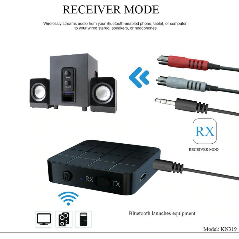 Tebe 2 in 1 Audio Bluetooth 5.0 Transmitter &amp; Receiver 3.5mm KN321