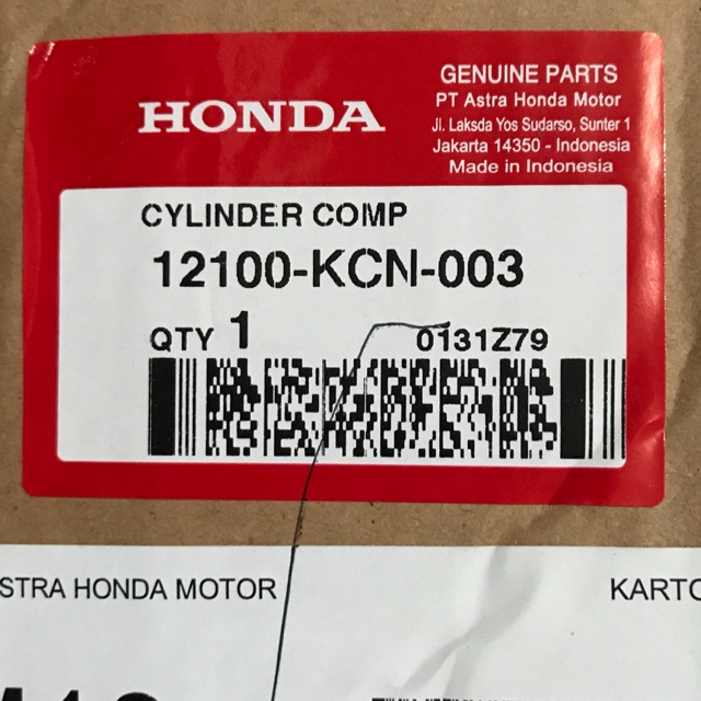 Blok Cylinder Comp Honda Tiger 12100 KCN 003 ori