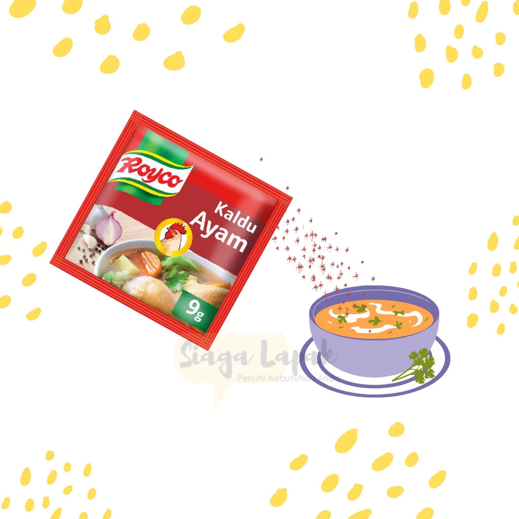 Royco Kaldu Rasa Ayam Bubuk Sachet 9 gr - 1 Renteng isi 12 pc