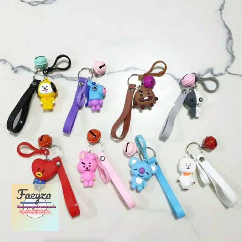 isi 6 pcs gantungan kunci BT21 bts