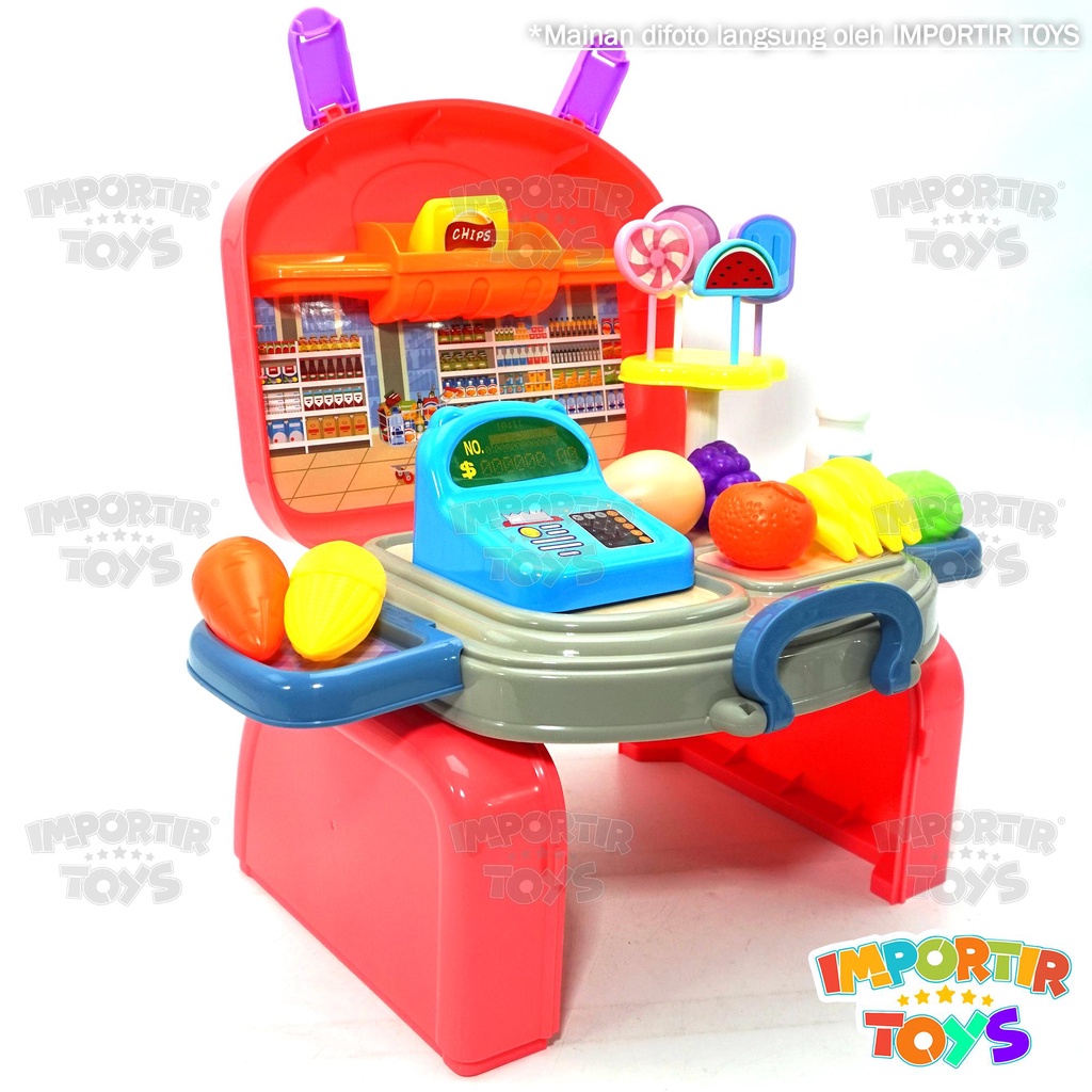 Mainan Tas Anak Ransel Supermarket Pretend Play Toys Kid Edukasi