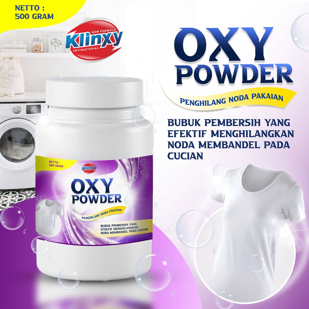 Klinxy Penghilang Noda Pakaian Oxy Powder Pencerah Pakaian Berwarna 500gr