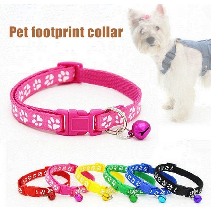 Pet Collar - Kalung Leher Anjing/Kucing Adjustable Motif Paw