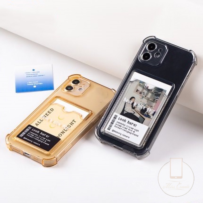 Casing Luxury Wallet Credit Card Slot Phone Case Compatible for Iphone 12 Pro 11Pro Max XR Xs Max 8 7Plus Shockproof Soft TPU Back Cover