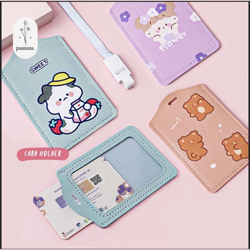 

Card Holder Kulit Lanyard / Name Tag ID Card / Gantungan Kartu / Nametag ID Cardholder / Tali Gantungan ID Card / Tempat Kartu Nama / Name Tag Karakter / Name Tag Motif / Name Tag Lucu
