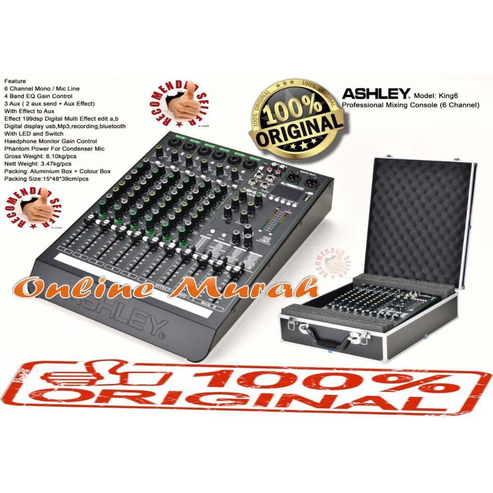 Mixer Audio ASHLEY KING6 KING 6 6 Channel ORIGINAL Best Seller