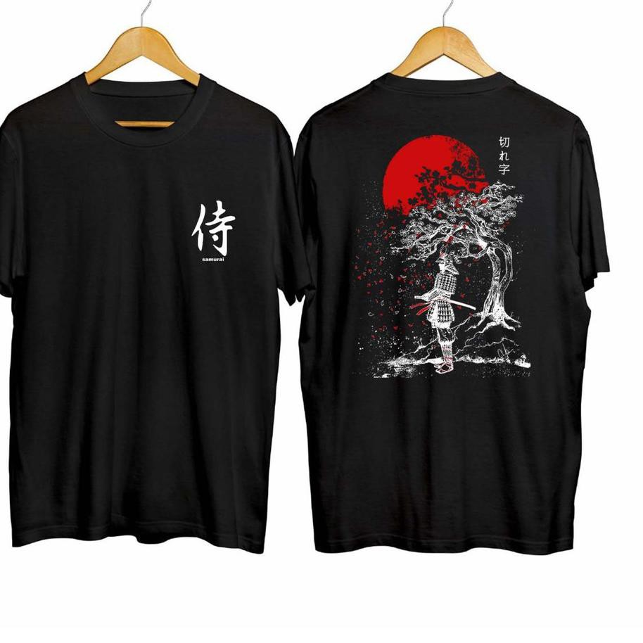 ➭ DaveCollection - Kaos Pria Distro Samurai Sakura Sunset CN622 ➾