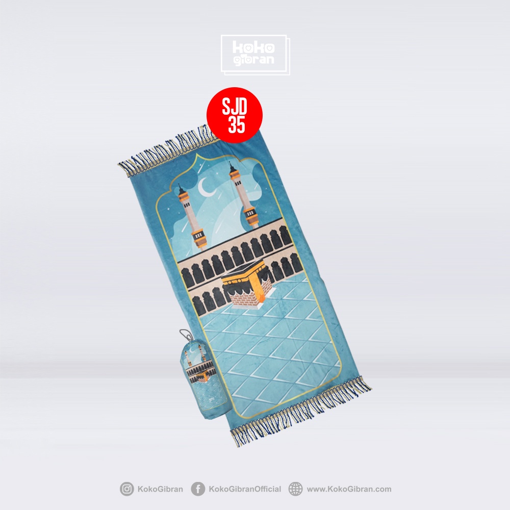 FREE POUCH Sejadah Custom Nama - Sejadah Laki Laki - Sejadah Printing - Sajadah Nama Anak - Sajadah Koko Gibran - Sejadah Nama - Perlengkapan Shalat Sajadah Anak Karakter - Sajadah Anak-SJD35