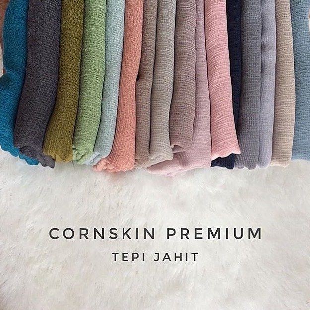 Hijab segiempat bahan Cornskin terbaru