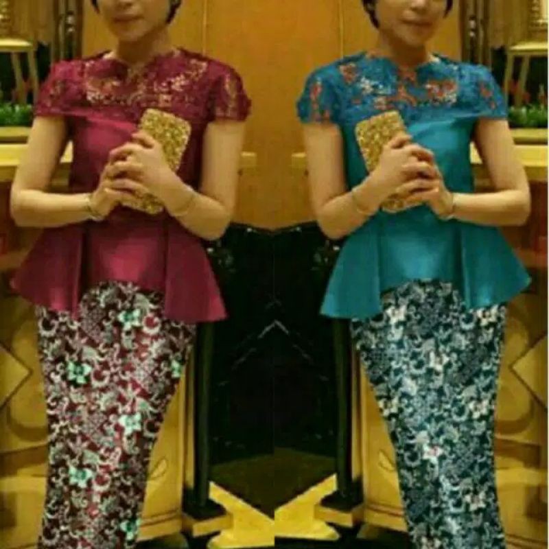 Set Kebaya Decade Baju Setelan Kebaya Saten Stelan Kebaya Wanita Setelan Kebaya Pesta
