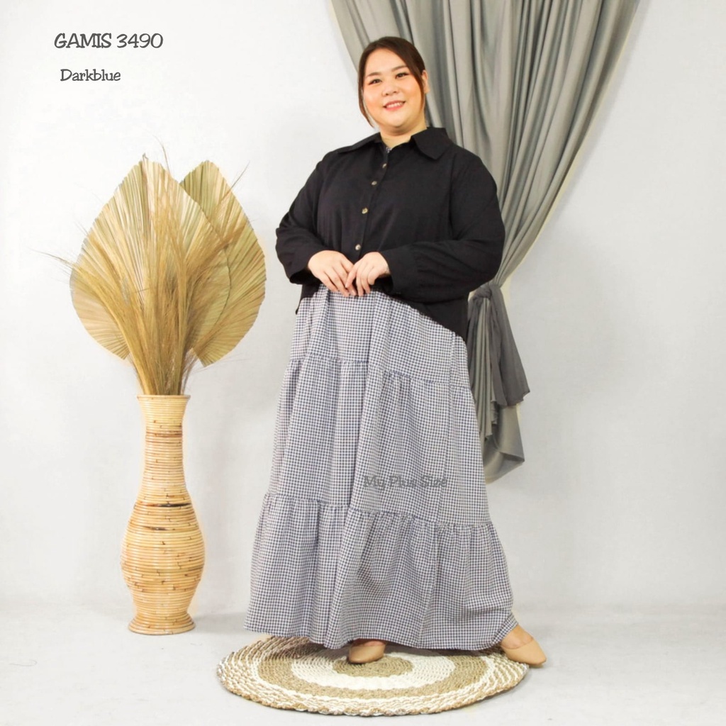 Gamis Kotak Jumbo Wanita 3490, Ld 125, 130 &amp; 140 cm