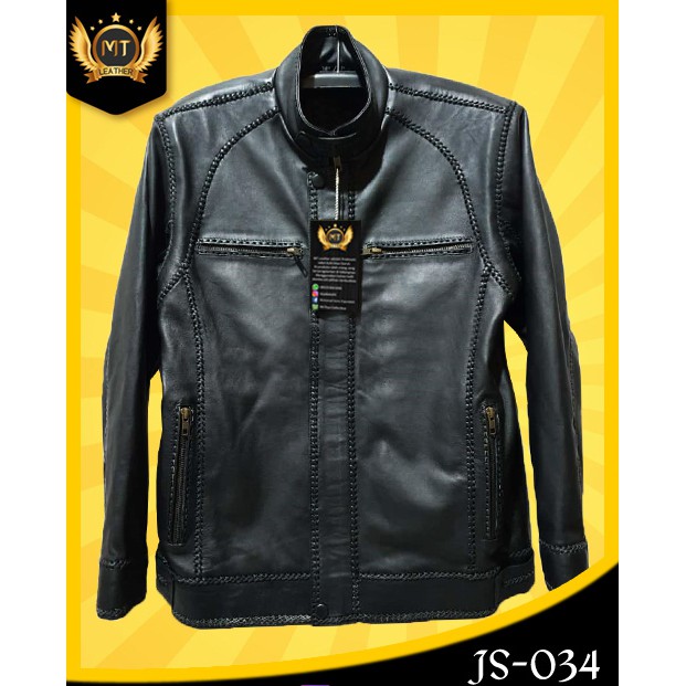 Jaket Kulit Domba Asli Garut Model Sulam Jacket MT Leather JS-034