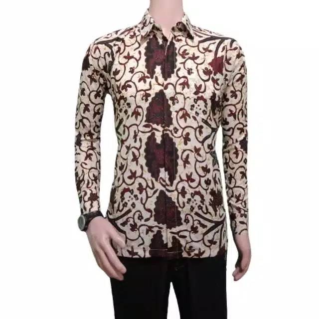 Risna Batik HRB026 kenongo kemeja hem pendek pekalongan  M L XL  MURAH