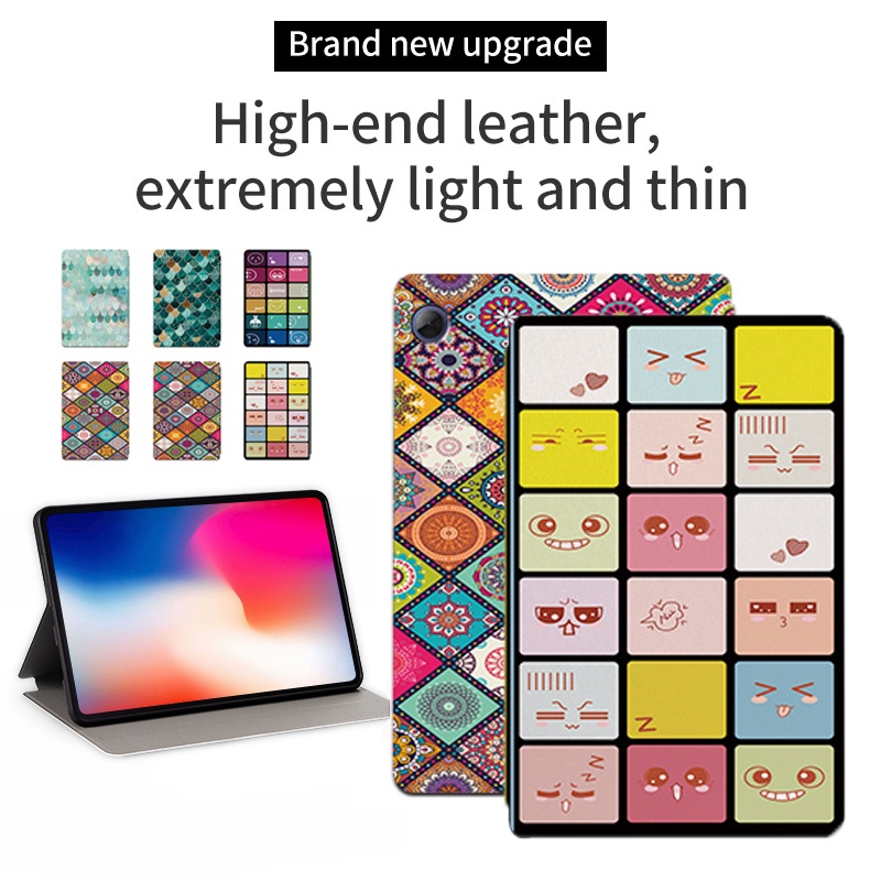 Casing Flip Untuk Huawei MatePad T10s T10 T 10s 10.1-inch (2020) AGS3-L09 AGS3-W09 Tablet Stand Cover Fashion Fancy Color Lattice Series Leather Case