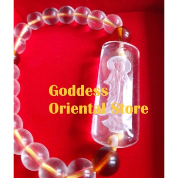 Gelang Accessories Aksesoris Dewi Kwan Im Guan Yin Cantik Crystal Beads untuk kesehatan keluarga dan
