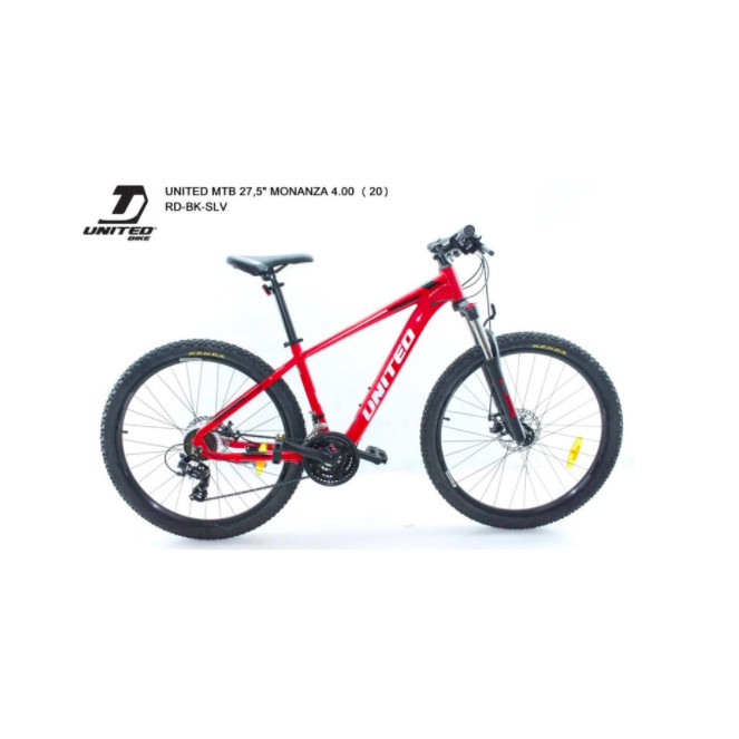 United Monanza 4.0 Bike MTB 27.5" Medium Frame Merah.