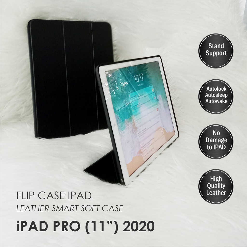 CASE  IPAD PRO 11 INCH 2020 ORIGINAL LEATHER CASING STAND SOFT COVER CASE KULIT PACKING IMPORT