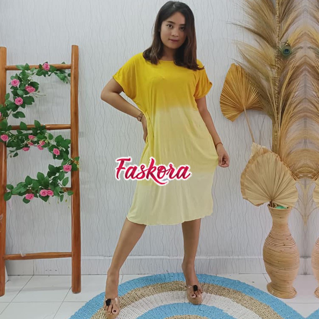 Dress Bali Jumbo - Dress Wanita Casual Dress Tie dye Jersey Bercak ld 120cm 100kg