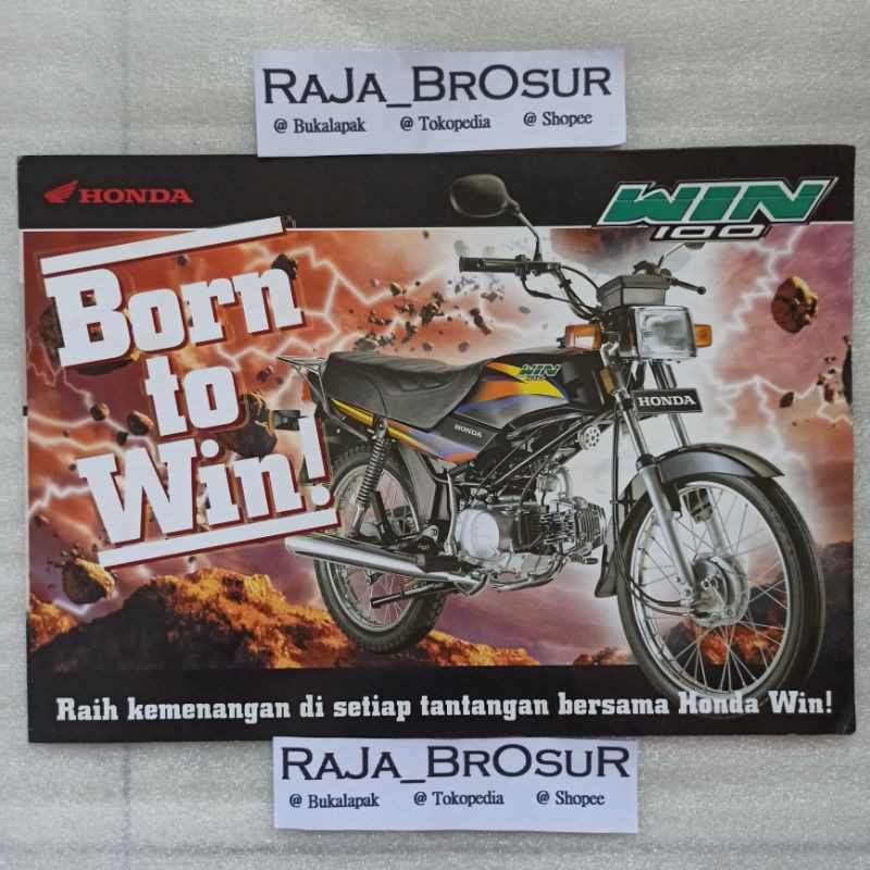 Poster brosur katalog leaflet jadul lawas Honda Win 100/Win100 2003