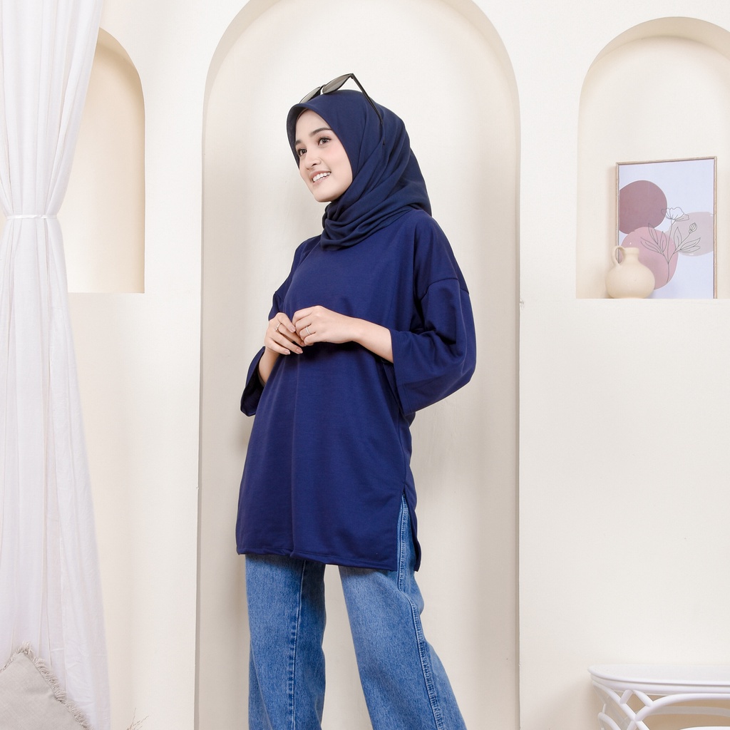 Aira Top Oversize Basic/kaos oversize wanita/kaos oversize bahan baby terry/Atasan wanita kekinian/kaos muslimah