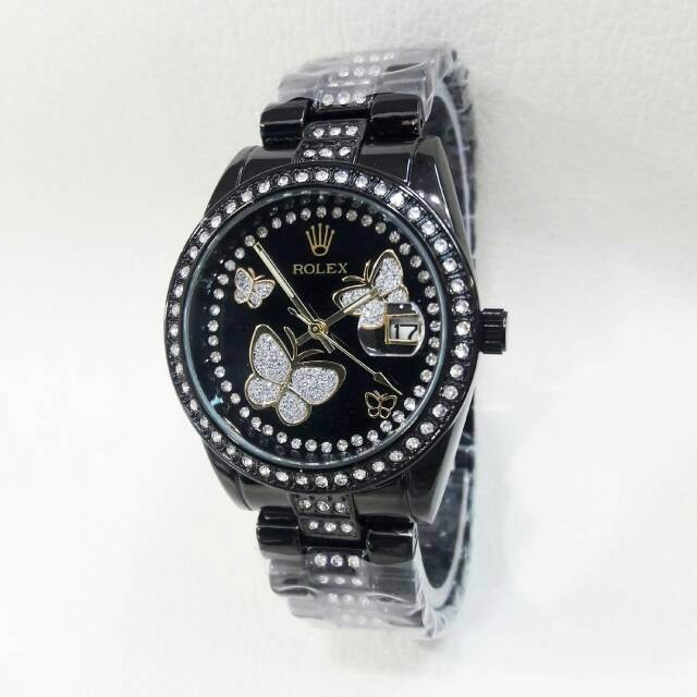 Jam Tangan Wanita Rolex  kupu-kupu / Jam Rolex Diamond butterfly krski tp