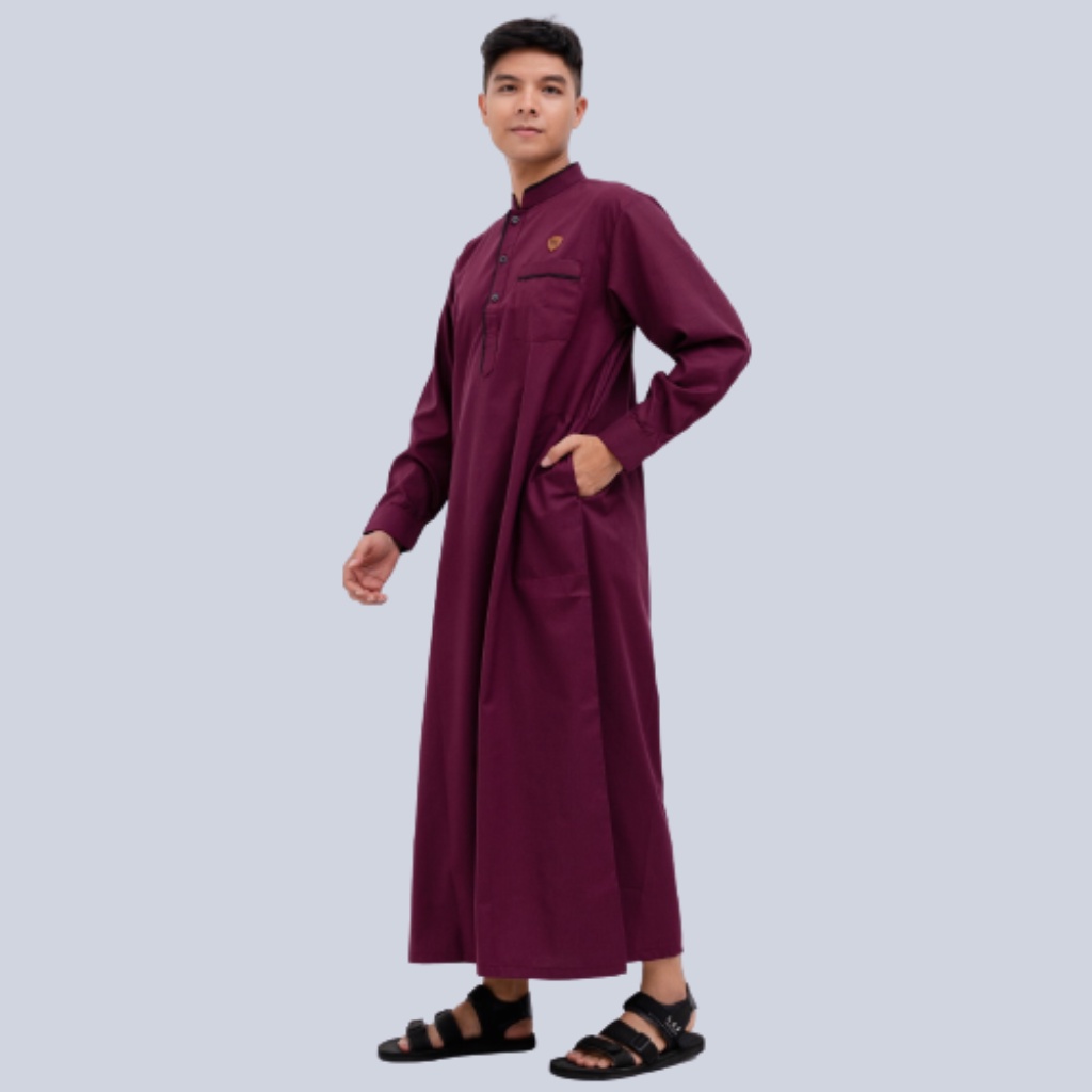 Kawan Muslim - Baju Muslim Pria Jubah Kamus Lengan Panjang Premium Original Jubah Pria Manset Putih-2