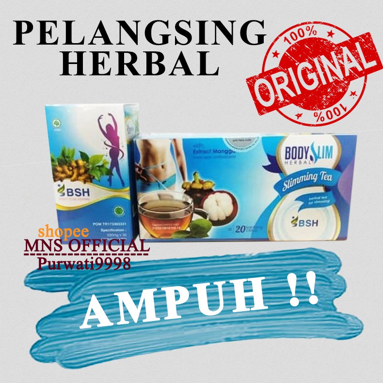 

[ COD ] Body Slim Herbal BSH Original 100% (TEH & KAPSUL)