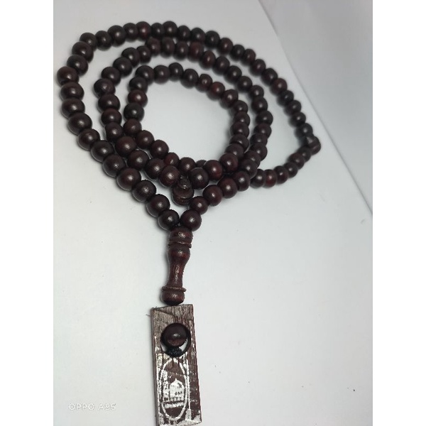 tasbih 99 kayu walikukun warna marun